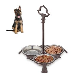 Relaxdays Napf Gusseisen 3er Set mit Griff