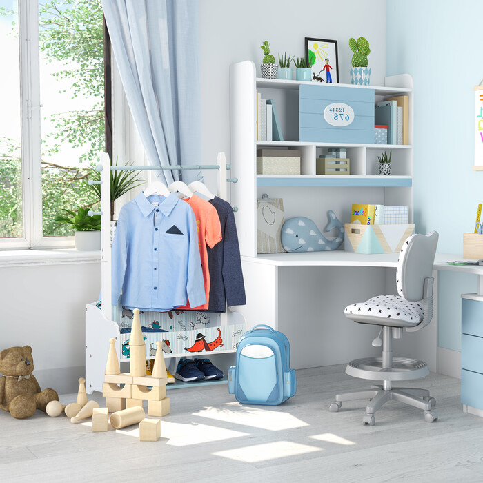 Relaxdays Kleiderständer für Kinder Hunde-Motiv