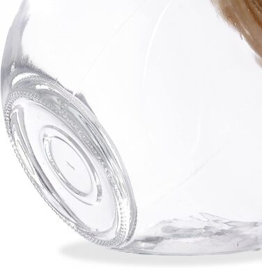 Relaxdays Bonbonglas, 2er Set, Vorratsgläser Süßigkeiten, 1,5 l, transparent/Natur