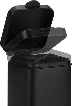 Relaxdays Wand-Kosmetikeimer, 6L, Absenkautomatik, Metall, schwarz