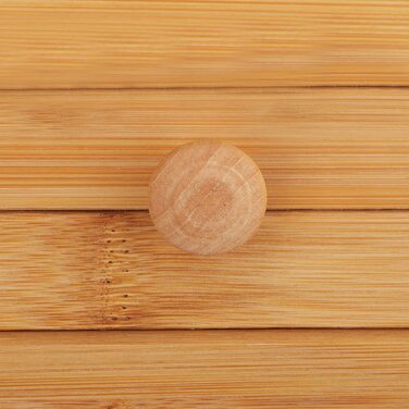Relaxdays Brotkasten Bambus, rollbare Frontklappe, aromadichte Brotaufbewahrung, Rollbrotkasten, HBT: 18x20x27 cm, natur