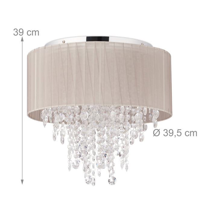 Relaxdays Deckenlampe Organza Kristall