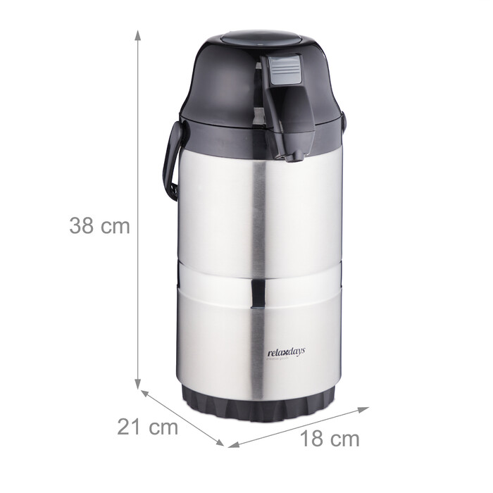 Relaxdays Kaffee Pumpkanne 2,2 Liter