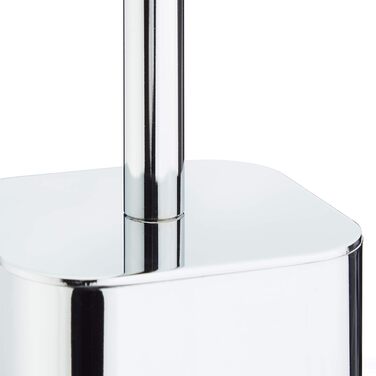 Relaxdays WC Bürstenhalter Wand, Toilettenbürstenhalter mit WC Bürste, für Wandmontage, HTB: 38,5x8x8 cm, silber/schwarz 8 x 8 x 38.5 cm