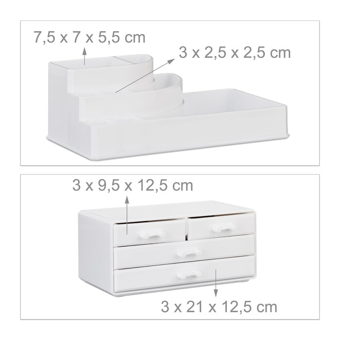 Relaxdays Make Up Organizer mit 4 Schubladen