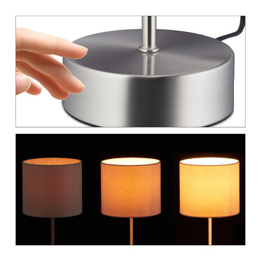 Relaxdays Nachttischlampe Touch Funktion