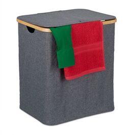 Relaxdays Wäschekorb mit Deckel 80 l