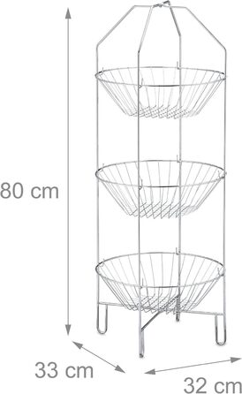 Relaxdays Obst Etagere 3-stöckig, XXL Obstkorb