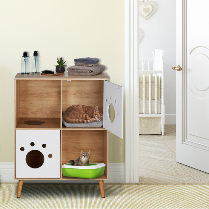 Relaxdays Katzenschrank mit 4 Fächern
