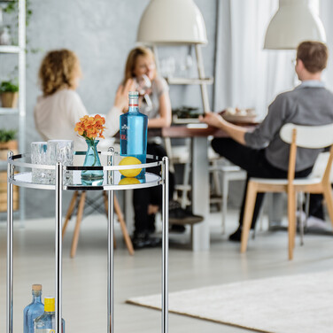 Relaxdays Servierwagen rund Silber
