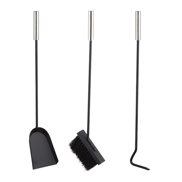 Relaxdays Kaminbesteck modern 4-teilig