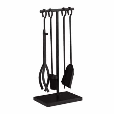Relaxdays Kaminbesteck schwarz 5 tlg.