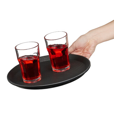 Relaxdays Rundes Gastro Serviertablett 3er Set