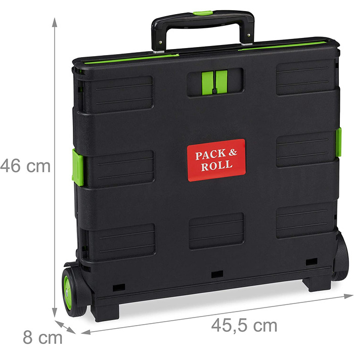 1 x Einkaufstrolley klappbar, Teleskop-Griff, 2 Gummi Rollen, bis 35 kg, Shopping Trolley, Aluminium, ABS, (Grün, 2er Pack)