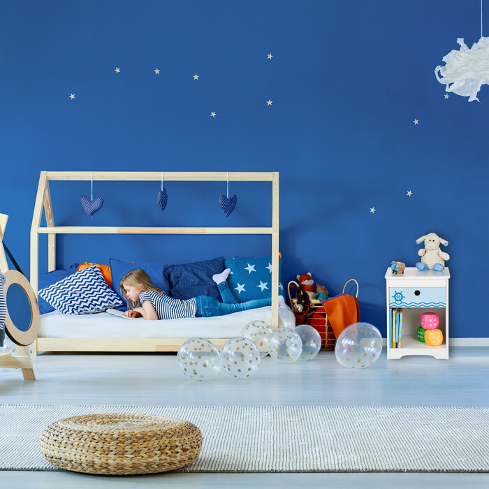 Relaxdays Nachttisch für Kinder mit Schublade