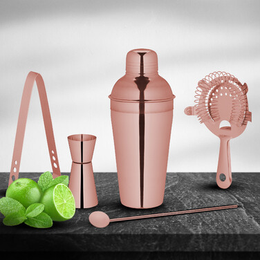 Relaxdays 5-teiliges Cocktail Shaker Set