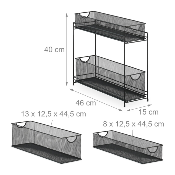 Relaxdays Metall Küchenschrank Organizer