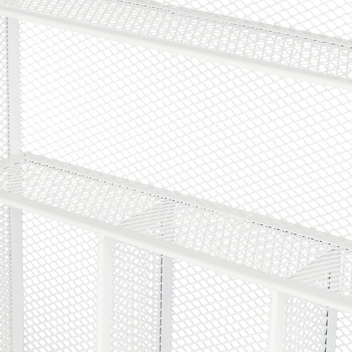 Relaxdays Besteckkasten Metall, Schubladenorganizer, 6 Fächer, HBT 5,5 x 29 x 41 cm, weiß